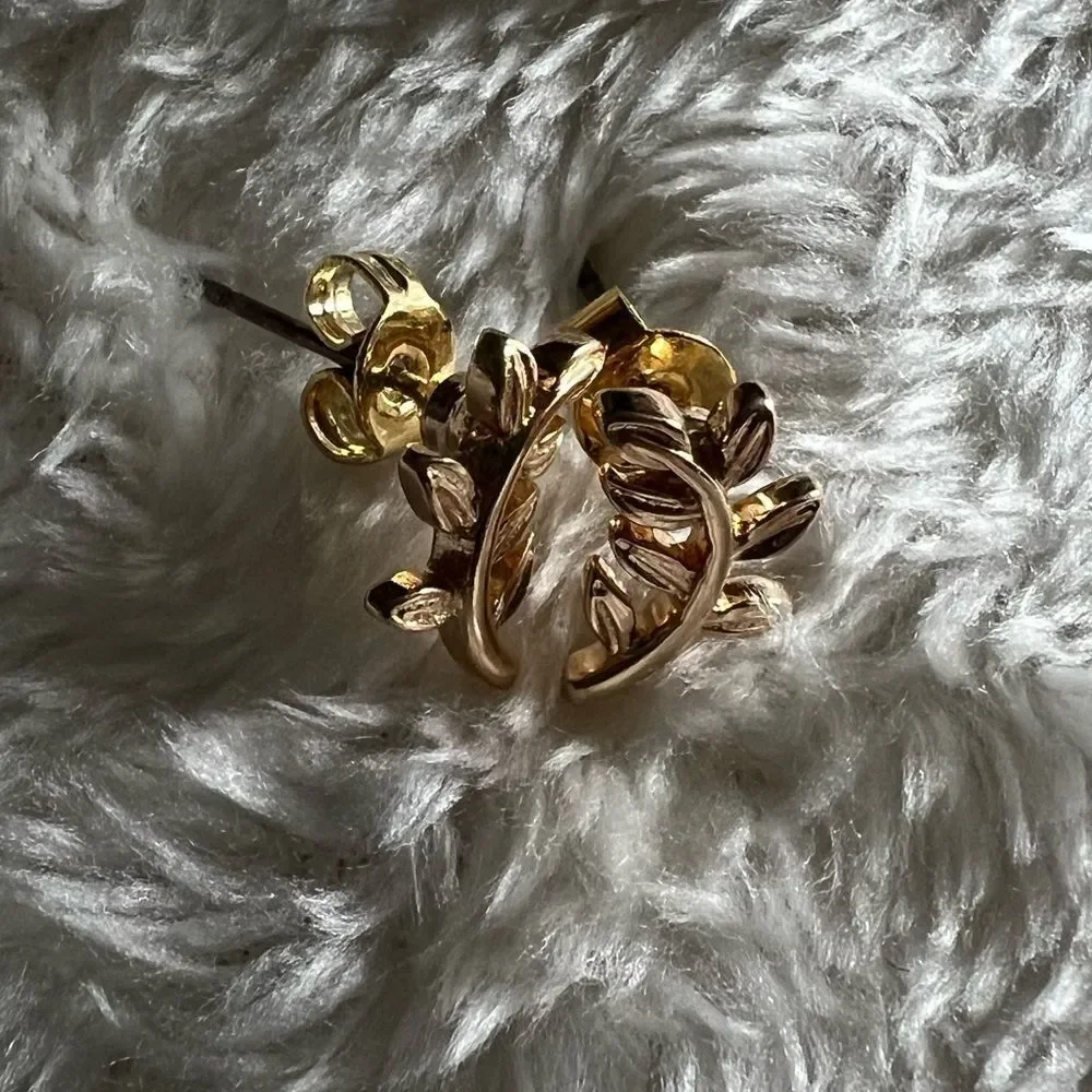 Nordstrom Gold Plated Olive Branch Earrings